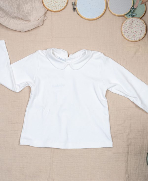Camiseta algodón cuello bebé
