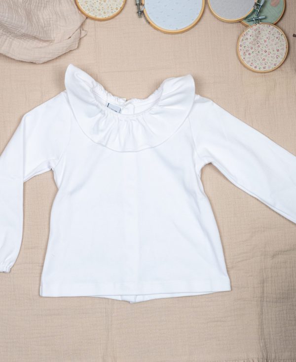 Camiseta algodón cuello volante