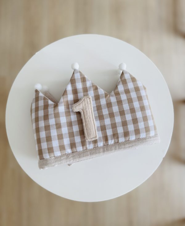 CORONA CUMPLEAÑOS VICHY MARRÓN