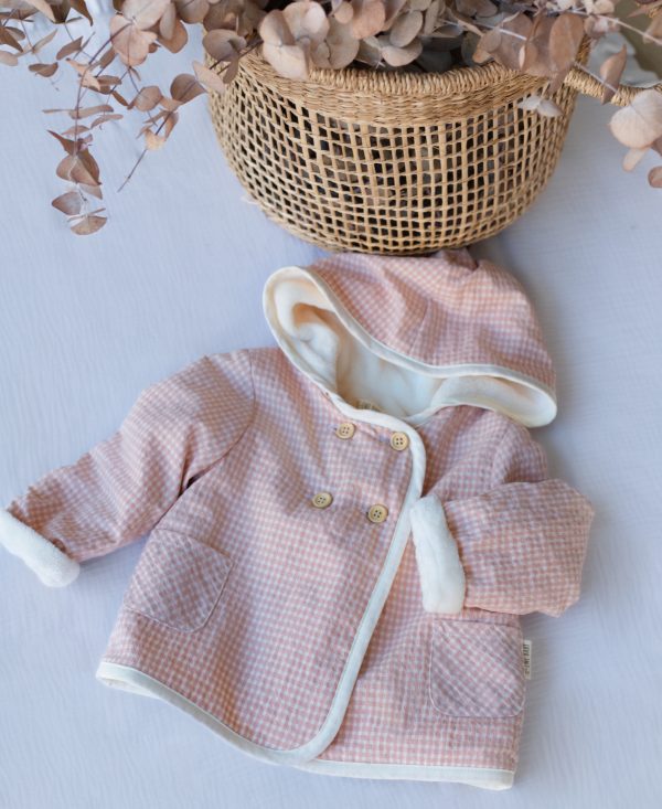 Abrigo mini vichy oli rosa