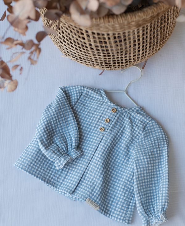 BLUSA 3 BOTONES BAMBULA VICHY AZUL