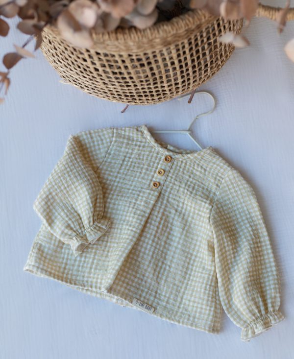 BLUSA 3 BOTONES BAMBULA VICHY BEIGE