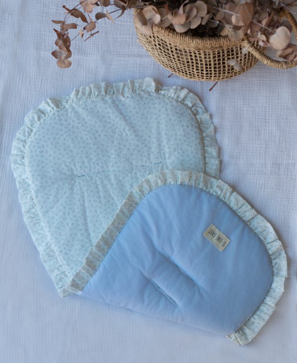 COLCHONETA BUGABOO ALGODÓN AZUL Y FLOR AZUL