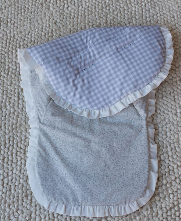 FUNDA-COLCHONETA BUGABOO VICHY GRIS Y FLOR NATI GRIS