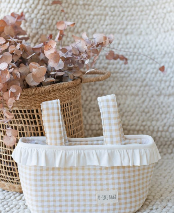 MINI AMAREI VICHY BEIGE CLASIC CON VOLANTE FRANKY BLANCO
