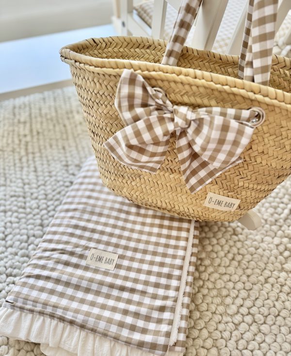 PACK CAPAZA Y TOALLA XL MUM VICHY MARRÓN