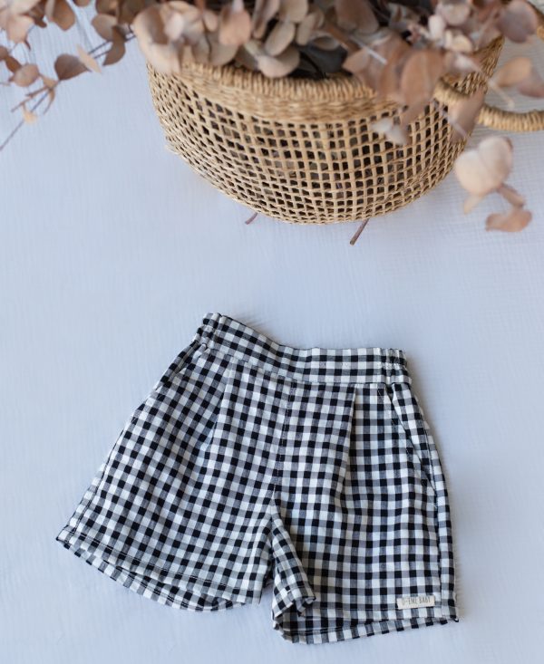 PANTALÓN CORTO VICHY NEGRO