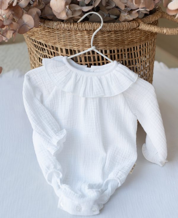 PELELE BAMBULA BLANCO CUELLO VOLANTE MANGA LARGA