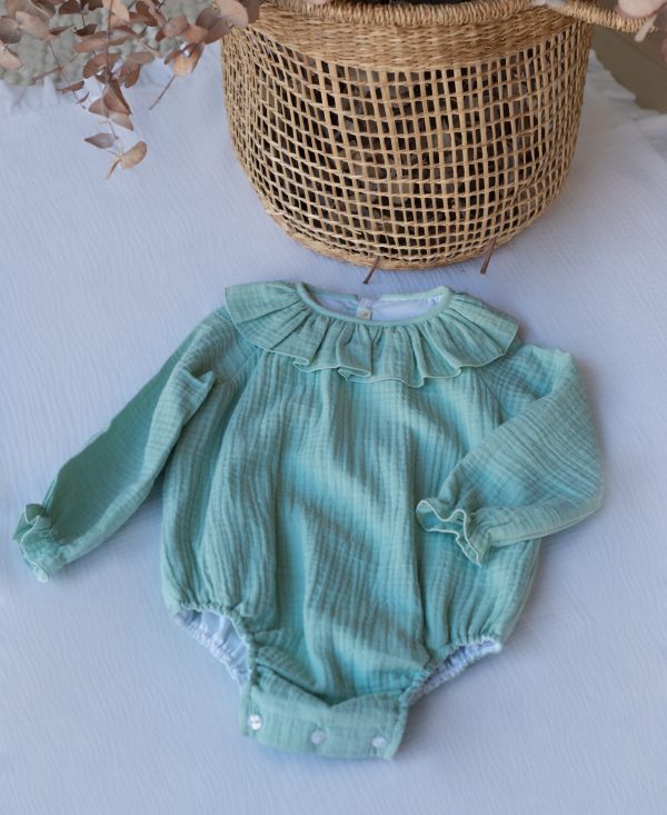 PELELE BAMBULA MINT CUELLO VOLANTE MANGA LARGA