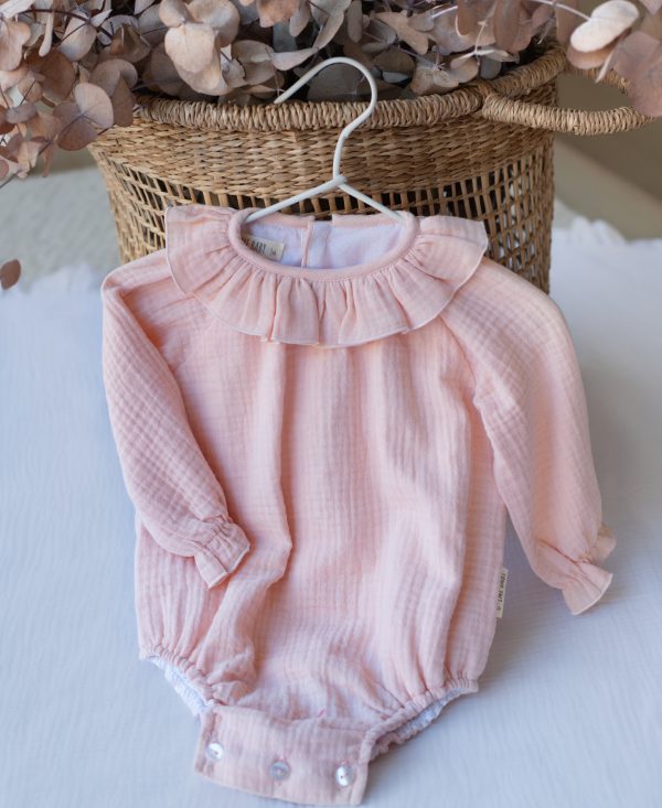 PELELE BAMBULA ROSA CLARO CUELLO VOLANTE MANGA LARGA