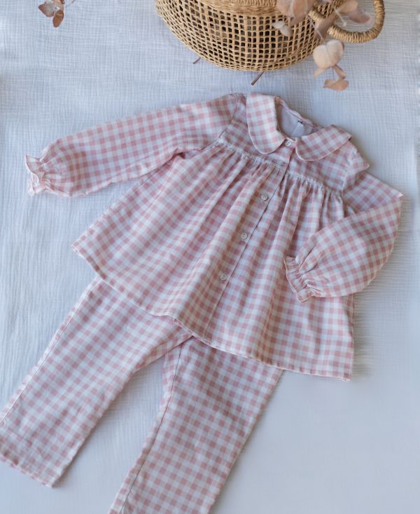 Pijama vichy new rosa