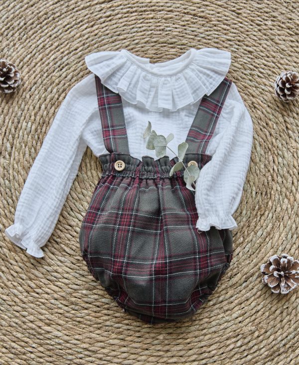 Blusa y ranita bali Escocés verde