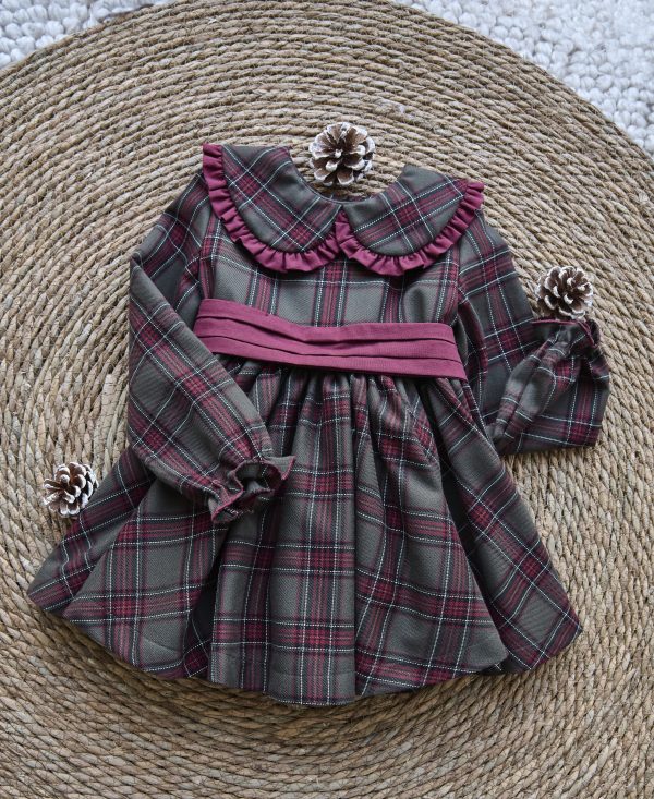 Vestido Fajín Escocés verde